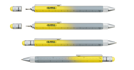 Ручка шариковая TROIKA многофункциональная "CONSTRUCTION". Арт PIP20YE/GY