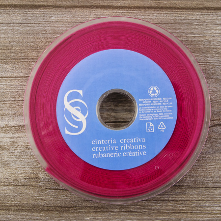 Косая бейка хлопок, 20 мм, 20 м, цвет 20, розовый-темный. Арт 6598-20мм-20