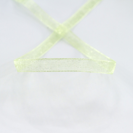 Лента органза SAFISA мини-рулон, 7 мм, 4,5 м, цвет 25, зеленый. Арт P00520-7мм-25           