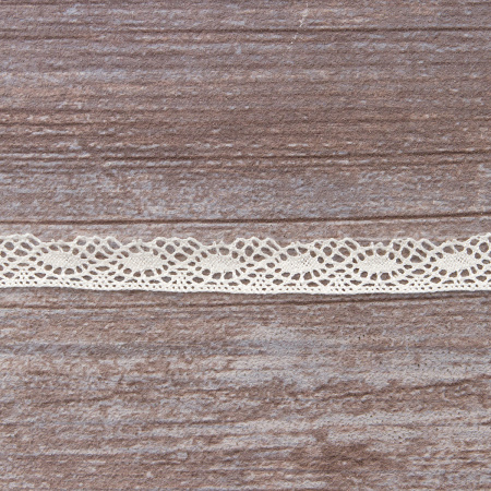 Мерсеризованное хлопковое кружево, 16 мм, шампань. Арт 2106/72