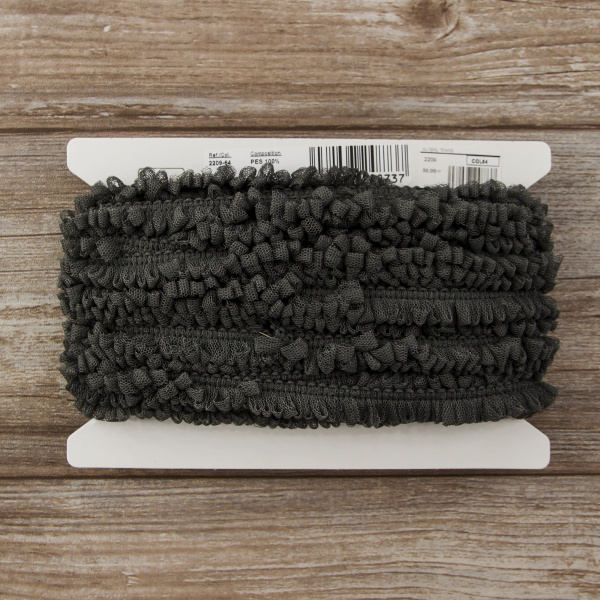 Тесьма декоративная, 17 мм, цвет серый. Арт 2209/64