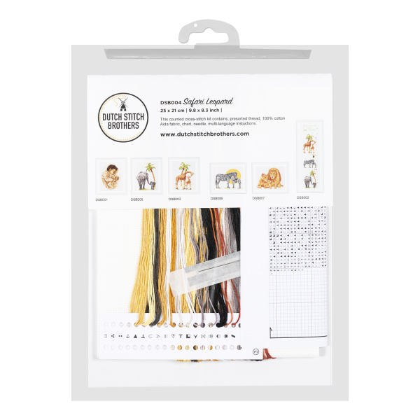 Набор для вышивания "Сафари Леопард", канва лён 28 ct. Арт DSB004L