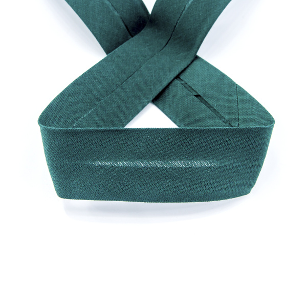 Косая бейка хлопок/полиэстер на блистере, 30 мм, 2,5 м, цвет 43, темно-зеленый. Арт P06120-30мм-43          