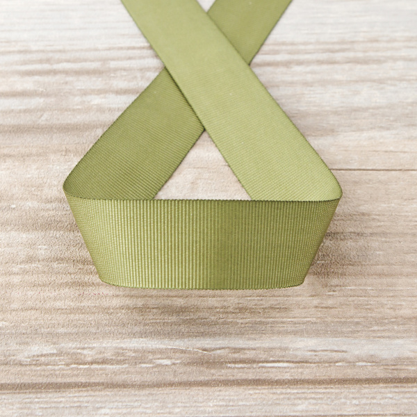 Лента репсовая SAFISA, 25 мм, 25 м, цвет 26  хаки темный. Арт 350-25мм-26