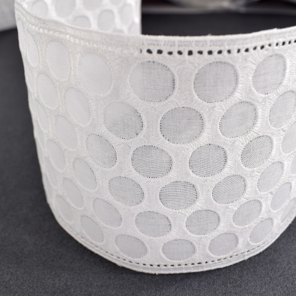 Шитье-вышивка на батисте, прошва, 95 мм, цвет белый. Арт 37195/B