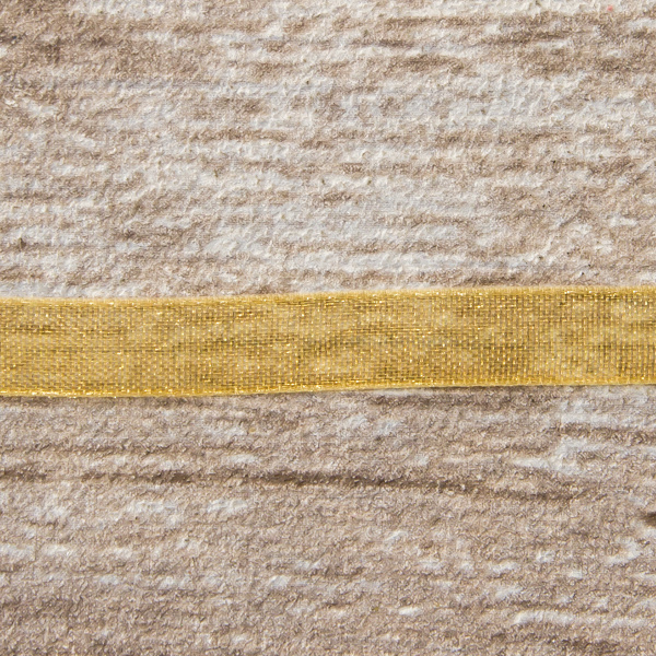 Лента органза SAFISA мини-рулон, 7 мм, 4,5 м, цвет 54, бежево-золотистый. Арт P00520-7мм-54           