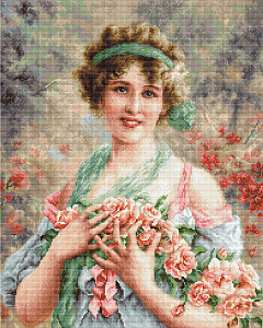 Набор для вышивания "Девушка с розами"