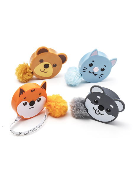 Сантиметр-рулетка "ZOO-4",  24 шт. в картонном прикассовом стенде. Арт +253.MET.ZOO.5