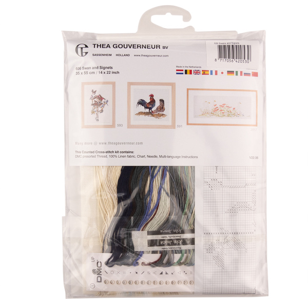 Набор для вышивания "Лебедь", канва лён 32 ct. Арт 606