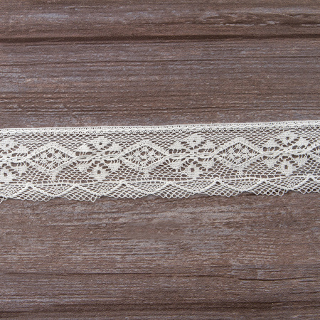 Мерсеризованное хлопковое кружево, 45 мм, белый. Арт 2173/01