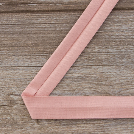 Косая бейка хлопок, 20 мм, 20 м, цвет 145, розовый нежный. Арт 6598-20мм-145