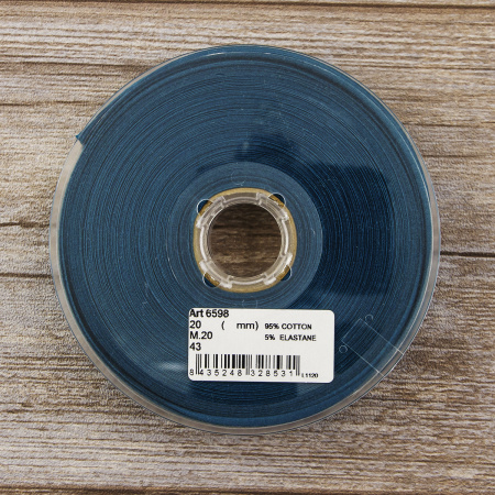 Косая бейка хлопок, 20 мм, 20 м, цвет 43, темно-зеленый. Арт 6598-20мм-43