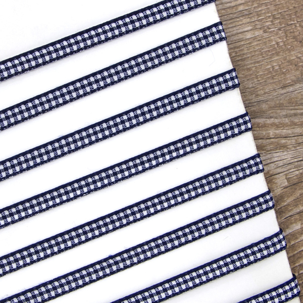 Лента с рисунком клетка SAFISA, 6 мм, 25 м, цвет 15, темно-синий. Арт 466-06мм-15             