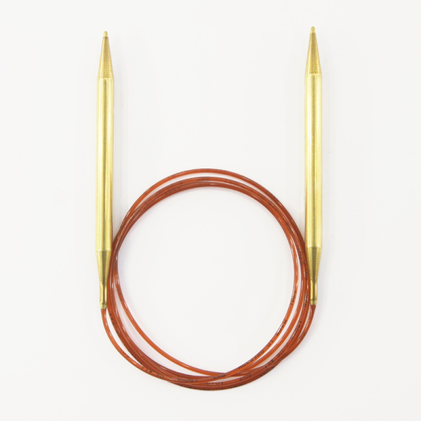 Спицы круговые позолоченные с удлиненным кончиком, №8, 150 см. Арт 755-7/8-150