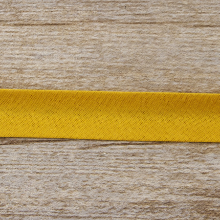 Косая бейка хлопок/полиэстер 20 мм, 25 м, цвет 54, бежево-золотистый . Арт 6120-20мм-54            