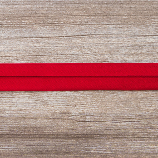 Косая бейка хлопок/полиэстер на блистере, 30 мм, 2,5 м, цвет 14, красный. Арт P06120-30мм-14          