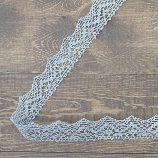 Кружево плетеное, 25 мм, цвет темно-синий, 100% хлопок, 5 м. Арт K-5003-267