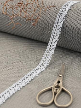 Кружево плетеное, 10 мм, цвет темно-синий, 100% хлопок, 5 м. Арт K-5001-267