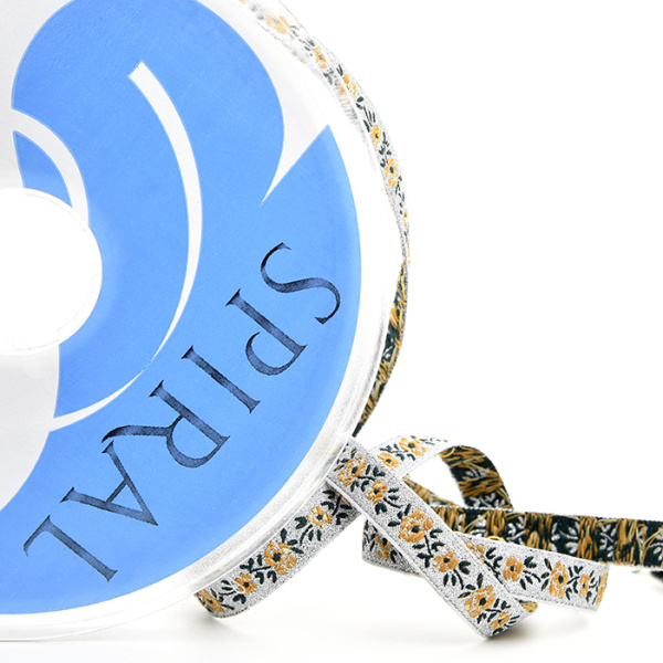 Лента жаккардовая с люрексом SAFISA, 10 мм, 15 м, цвет 07. Арт 9212-10мм-07