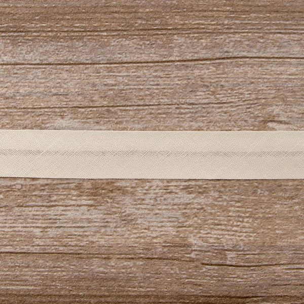 Косая бейка хлопок/лён, 20 мм, 20 м, цвет 27, светло-серый. Арт 6602-20мм-27