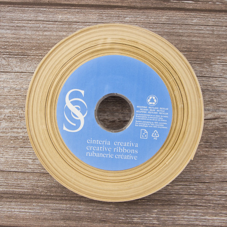 Косая бейка хлопок/полиэстер 20 мм, 25 м, цвет 133, крем-брюле. Арт 6120-20мм-133           