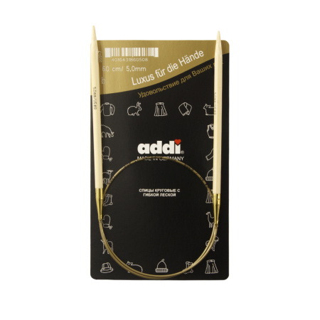 Спицы, круговые, бамбук addiNature BAMBOO №5, 60 см. Арт 555-7/5-60