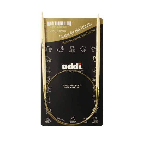 Спицы, круговые, бамбук addiNature BAMBOO №5, 60 см. Арт 555-7/5-60