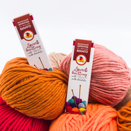 Шоколад молочный со вкусом манго "Sweet knitting". Арт 1SK