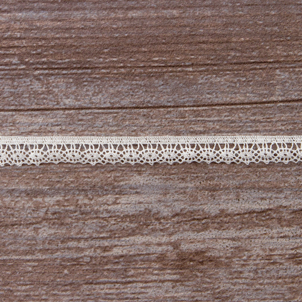 Кружево мерсеризованное эластичное, 10 мм, цвет белый. Арт E221/01                 