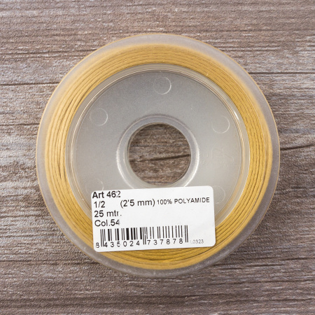 Шнур атласный SAFISA 2 мм, 25 м, цвет 54, бежево-золотистый. Арт 462-54                  