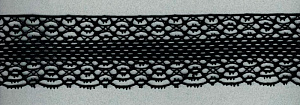 Мерсеризованное хлопковое кружево, 50 мм, цвет черный