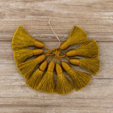 Кисть декоративная на шнуре, длина 85 мм, цвет ярко-коричневый. Арт KY - 05-col.PE - 16/35