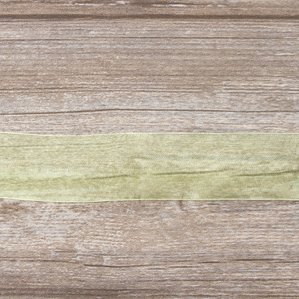 Лента органза SAFISA мини-рулон, 39 мм, 2 м, цвет 25, зеленый. Арт P00520-39мм-25          