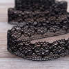 Мерсеризованное хлопковое кружево, 35 мм, цвет черный. Арт 2222/14