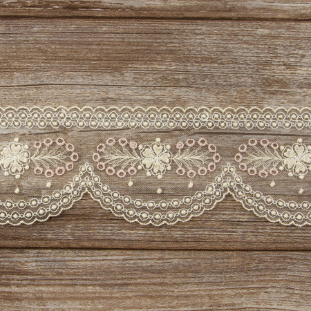 Кружево-вышивка на тюле, 55 мм. Арт 41912/03
