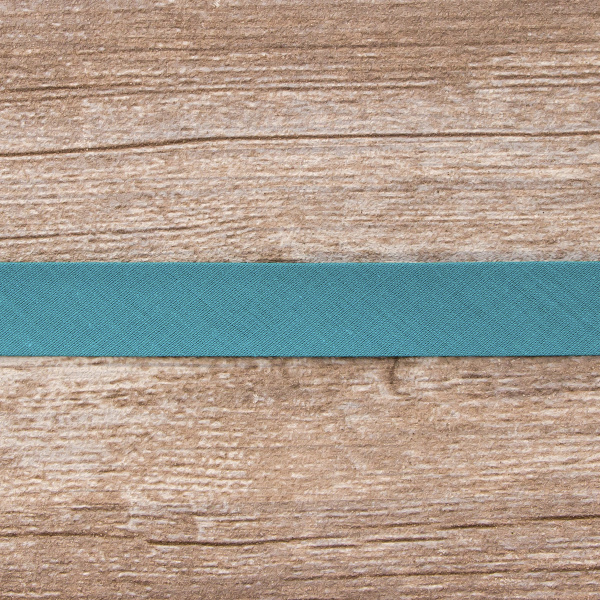 Косая бейка хлопок/полиэстер 20 мм, 25 м, цвет 55, малахитовый. Арт 6120-20мм-55            