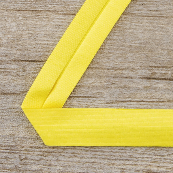 Косая бейка хлопок, 20 мм, 20 м, цвет 32, желтый. Арт 6598-20мм-32