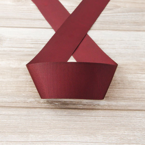 Лента репсовая SAFISA, 50 мм, 25 м, цвет 30 бордовый. Арт 350-50мм-30