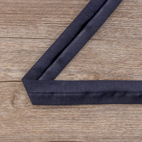 Косая бейка хлопок, 20 мм, 20 м, цвет 15, темно-синий. Арт 6598-20мм-15