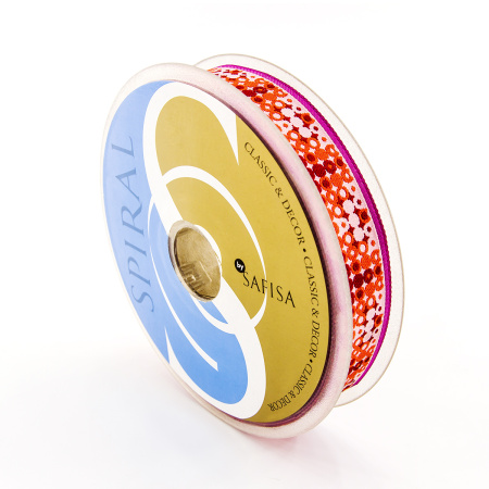 Лента жаккард SAFISA, 25 мм, 15 м, цвет 02. Арт 9105-25мм-02