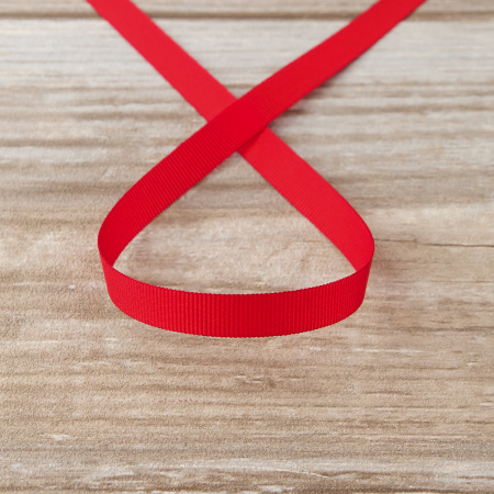 Лента репсовая SAFISA, 10 мм, 25 м, цвет 14 красный. Арт 350-10мм-14