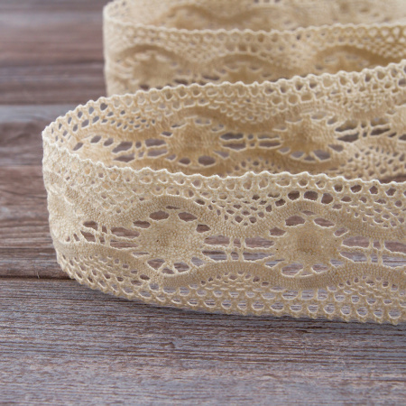 Мерсеризованное хлопковое кружево, 55 мм, цвет экрю. Арт 2233/58