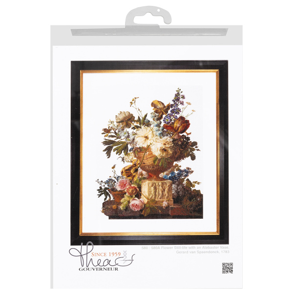 Набор для вышивания "Натюрморт с цветами в алебастровой вазе", канва Aida 18 ct. Арт 580A