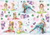 Бумага упаковочная "Феи и цветы", рисовая, 48 х 33 см. Арт DFS022                  
