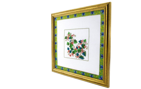 Вышитая картина "Зеленые веточки". Арт Модель 20.012.02