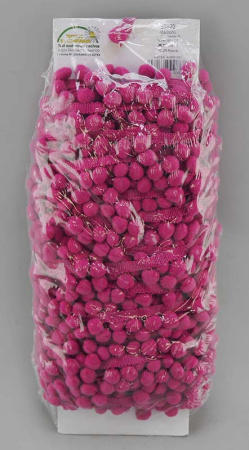 Тесьма с помпонами MATSA цвет пурпурно-красный. Арт 96923/1515