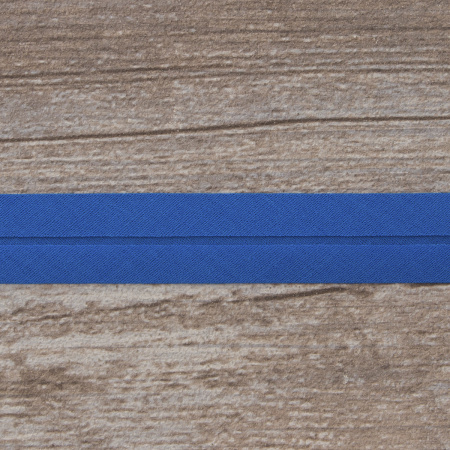 Косая бейка хлопок/полиэстер 20 мм, 25 м, цвет 126, васильковый. Арт 6120-20мм-126           