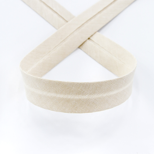 Косая бейка хлопок, 20 мм, 20 м, цвет 63, цвет бежевый. Арт 6570-20мм-63