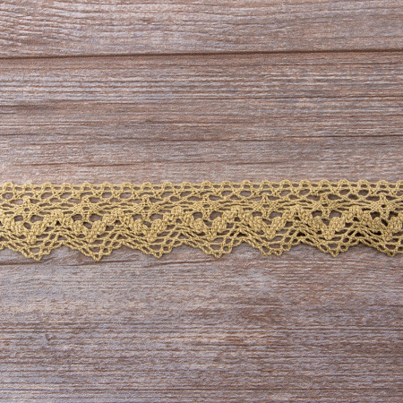 Мерсеризованное хлопковое кружево, 40 мм, цвет небеленый. Арт 3121/LA                 