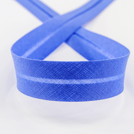 Косая бейка хлопок/полиэстер 20 мм, 25 м, цвет 93, барвинок. Арт 6120-20мм-93            